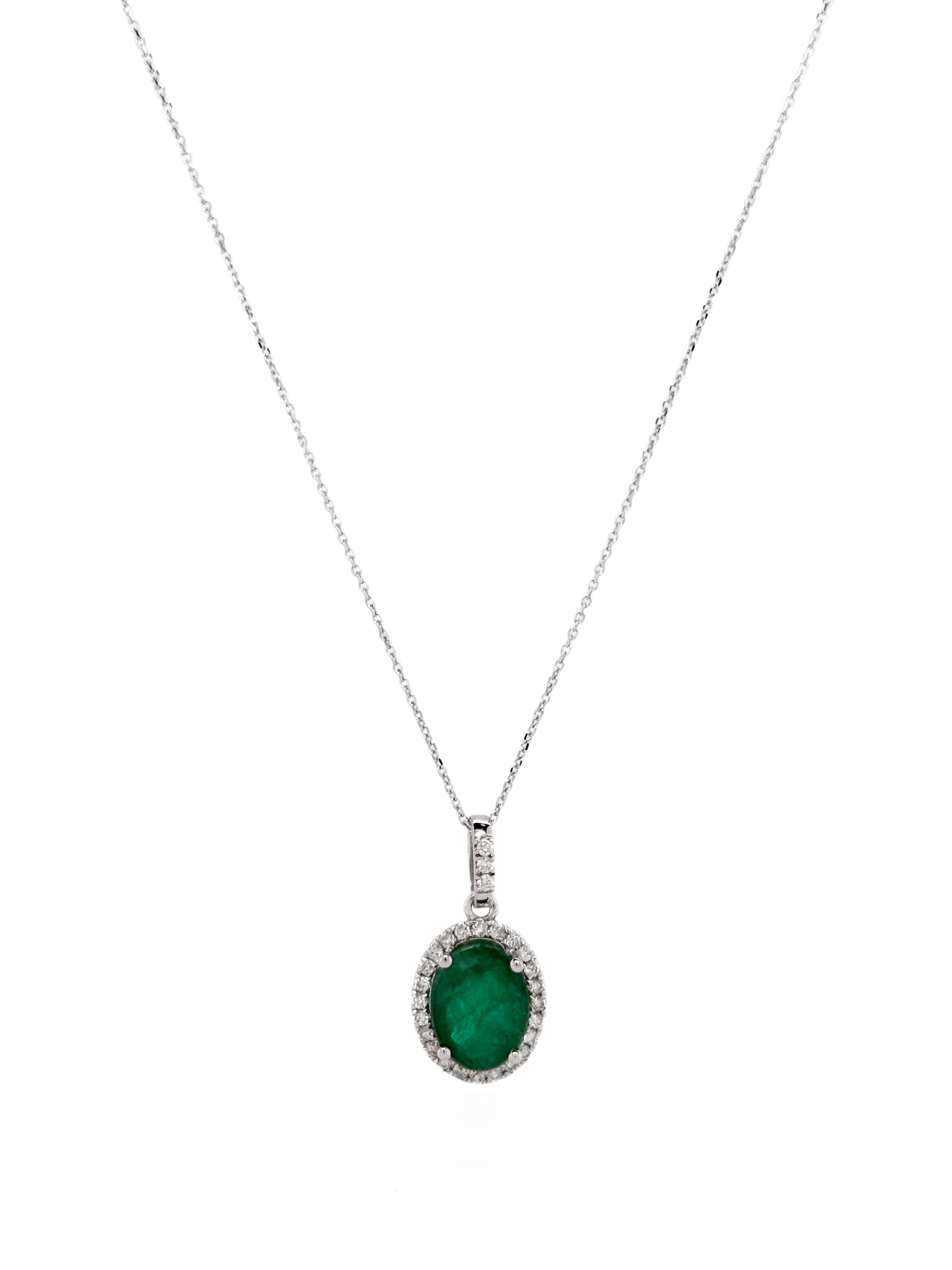EMERALD PENDANT W/CHAIN-193519OV